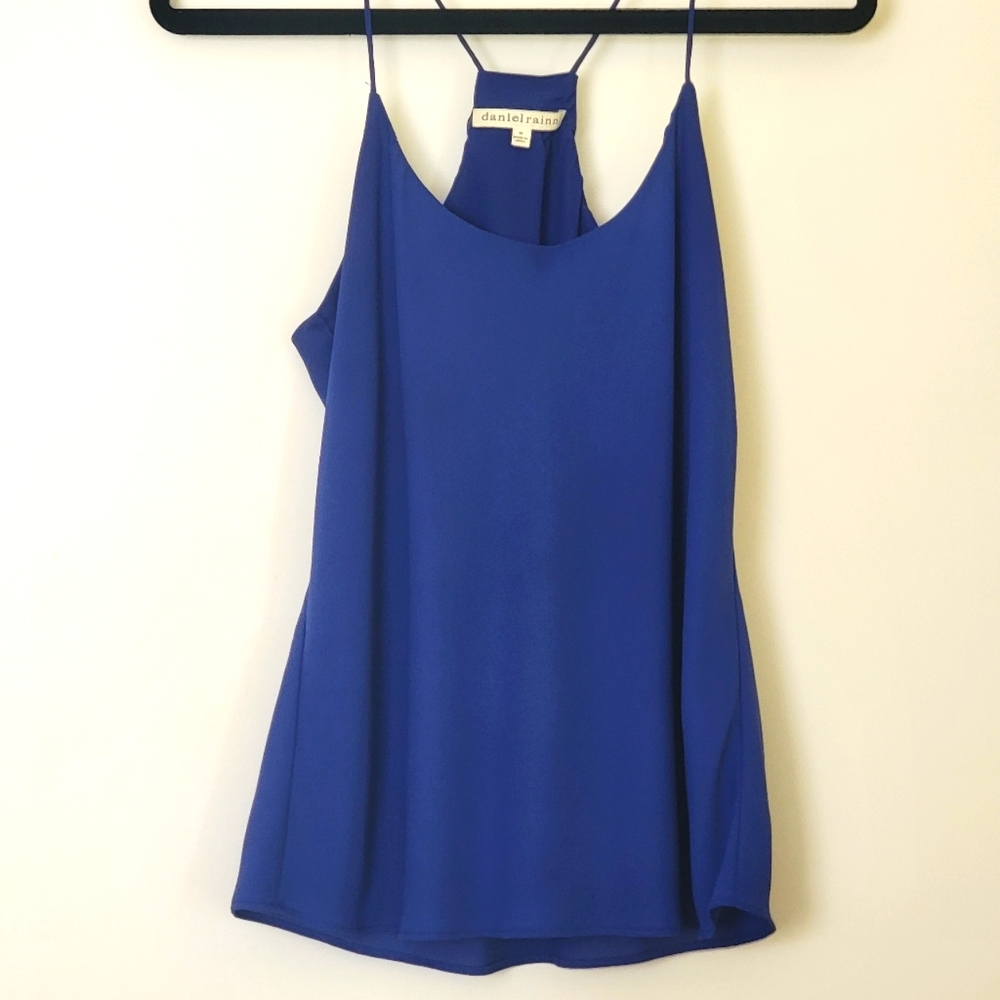 Daniel Rainn Blue Strapy Racerback Blouse Size M